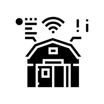 Smart barn agri tech glyph icon vector illustration イラスト素材