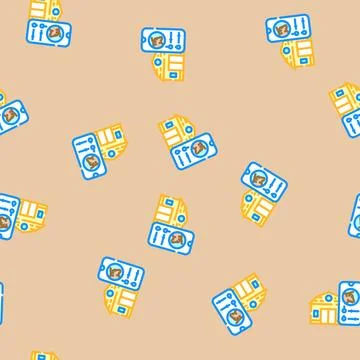 Smart barn agri tech vector seamless pattern Illustrazione stock