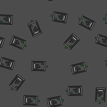Smart battery vector seamless pattern Stock Illustration