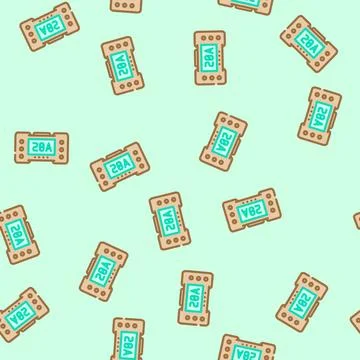 Smart battery vector seamless pattern Illustrazione stock