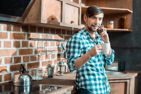 Smart bearded man making a call Stock Photos