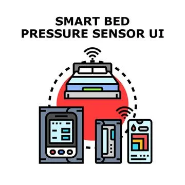 Smart bed pressure sensor user interface ecosystem 스톡 일러스트