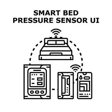 Smart bed pressure sensor user interface ecosystem 스톡 일러스트