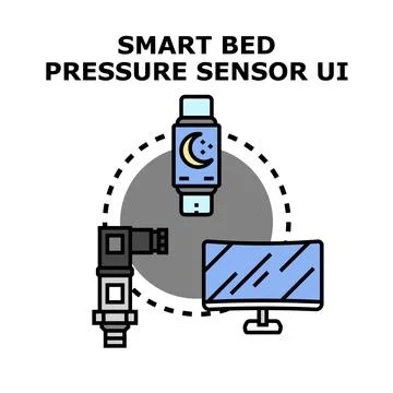 Smart bed pressure sensor user interface concept 스톡 일러스트