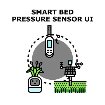Smart bed sensor technology ui monitoring home automation 스톡 일러스트