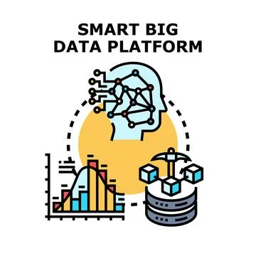 Smart big data analysis and processing platform Stock Illustration