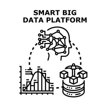 Smart big data analysis and processing platform Stock Illustration