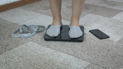 Smart body scale. Stock Footage 122222062