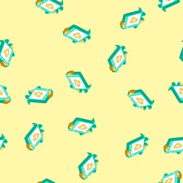 Smart book character isometric icon seamless pattern Stock Illustration