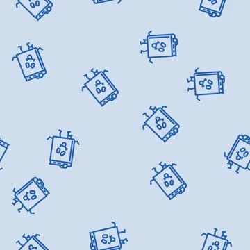 Smart book character line vector seamless pattern Stock Illustration