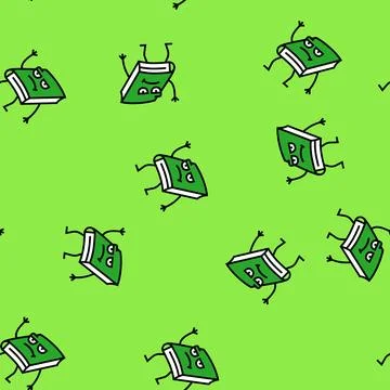 Smart book character vector seamless pattern Stockillustratie