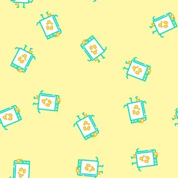 Smart book character vector seamless pattern Stock Illustration