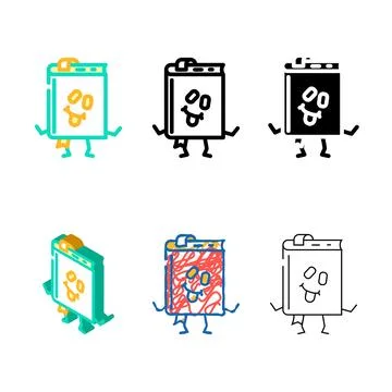 Smart book variations character color icon vector Stock Illustration