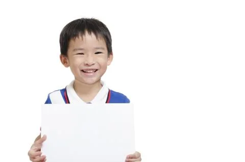 Smart boy with blank sheet paper Stock Photos