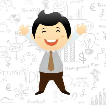 Smart boy cartoon background with math and science formulas Stock Illustration