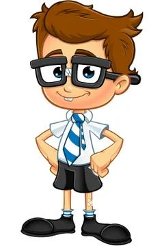 Smart Boy Character Stock Illustration