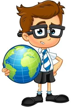 Smart Boy Character Stock Illustration