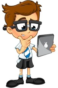 Smart Boy Character Stock Illustration