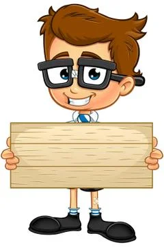Smart Boy Character Stock Illustration