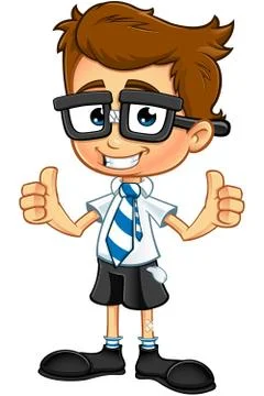 Smart Boy Character Stock Illustration