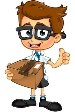 Smart Boy Character Stock Illustration