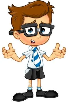 Smart Boy Character Stock Illustration