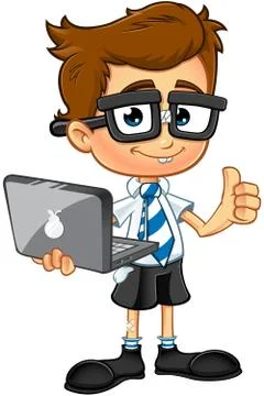 Smart Boy Character Stock Illustration