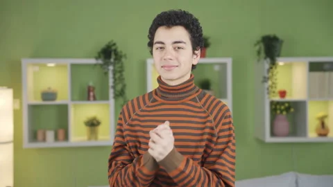 Smart boy making expressions of confidence and success. 스톡 동영상 233559138