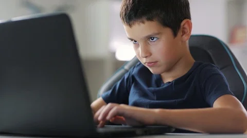 Smart boy proggramer working on his laptop at home, writing computer code. Stock Footage 112331182