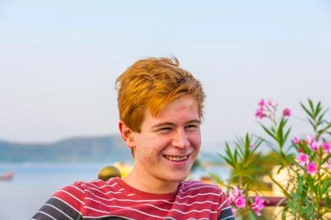 Smart boy showing grimaces Stock Photos