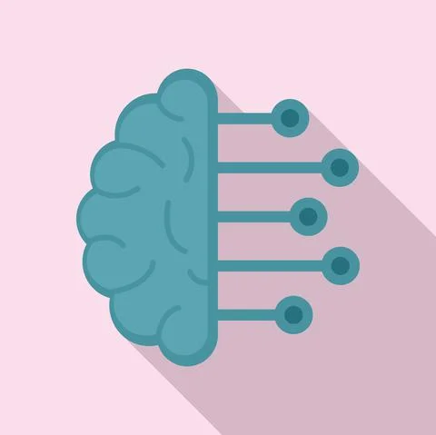 Smart brain analysis icon, flat style イラスト素材