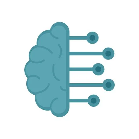 Smart brain analysis icon flat isolated vector Illustrazione stock