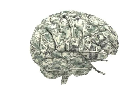 Smart brain can earn more money Stock Illustration