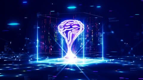 Smart brain concept or artificial intelligence(AI). abstract processing chi.. 스톡 사진