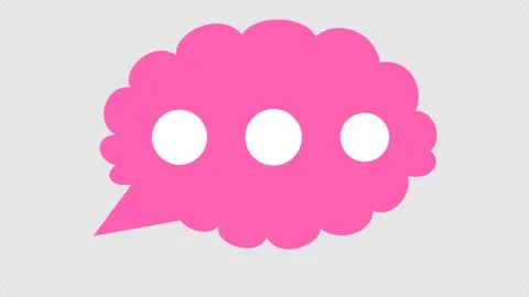 Smart brain creative loading in a cartoon animation. Pink speech bubble chat Stock Footage 300752474