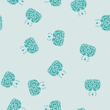 Smart brain human glyph seamless pattern Illustrazione stock