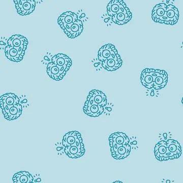 Smart brain human line seamless pattern Stock Illustration