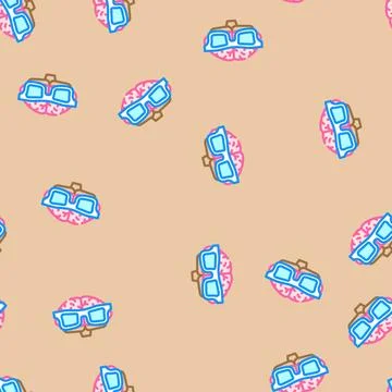 Smart brain human vector seamless pattern Stock Illustration