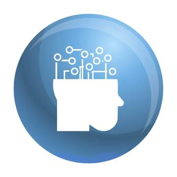 Smart brain mind icon, simple style 库存插图