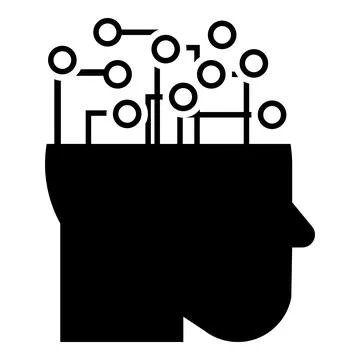 Smart brain mind icon, simple style Stock Illustration