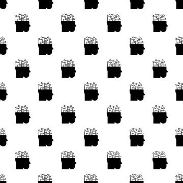Smart brain mind pattern seamless イラスト素材