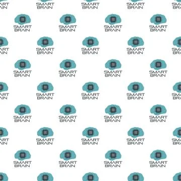 Smart brain pattern seamless vector Stock Illustration