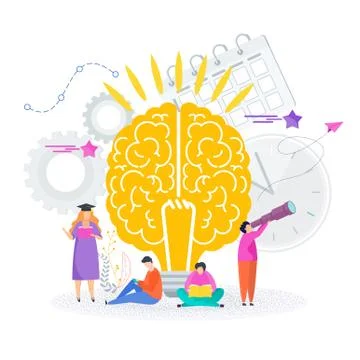 Smart brain. Tree of Success knowledge. Stock Illustration