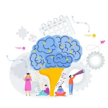 Smart brain. Tree of Success knowledge. Stock Illustration
