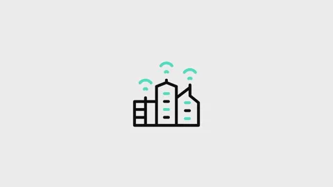 Smart Building Animated Icon Stock Footage 320224631
