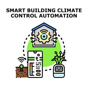 Smart building climate control automation system Ilustración de archivo