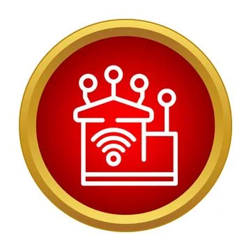 Smart building connecting to internet of things technology Ilustración de archivo