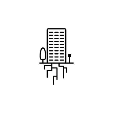 Smart building Electronic building icon. Element of future technology icon for Ilustración de archivo