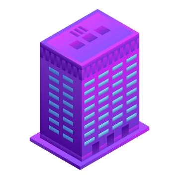 Smart building icon, isometric style Ilustración de archivo