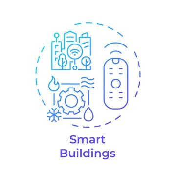 Smart buildings gradient outline concept icon Stock Illustration